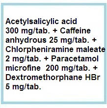 Analgesic, Antipyretic, NSAID + Antihistamine + Cough suppressant